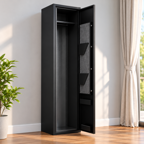 🔐 Gun Safe for 5 Rifles and Carbines – Electronic Combination Lock – Black
